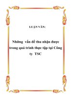 Những vấn đề thu nhận được trong quá trình thực tập tại Công ty TSC