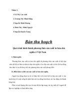 Bản thu hoạch Quá trình hình thành phương thức sản xuất tư bản chủ nghĩa ở Việt Nam