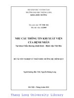 Nhu cầu thông tin khi xuất viện của bệnh nhân tại khoa Chấn thương chỉnh hình - Bệnh viện Việt Đức