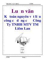 Luận văn tốt nghiệp Kế toán nguyên vật liệu - công cụ dụng cụ trong doanh nghiệp