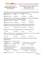 Đề thi học kỳ 1 môn tiếng Anh lớp 12 trường THPT Ngô Gia Tự, Bắc Ninh năm học 2016  2017 có đáp án 