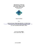 Luận văn tốt nghiệp Khảo sát đặc tính sinh trưởng và tính năng sản xuất của cỏ sả (Panicum maximum) với các mức độ phân bón khác nhau