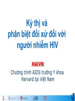 Kỳ thị và phân biệt đối xử đối với người nhiễm HIV