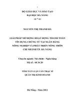 Giải pháp mở rộng hoạt động thanh toán tín dụng chứng từ tại ngân hàng nông nghiệp và phát triển nông thôn chi nhánh thành phố Đà Nẵng