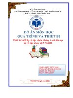Thiết kế thiết bị cô đặc chân không 1 nồi liên tục để cô đặc dung dịch NaOH 