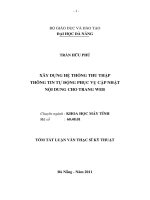 Xây dựng hệ thống thu thập thông tin tự động phục vụ cập nhật nội dung cho trang web