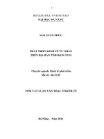 Phát triển kinh tế tư nhân trên địa bàn tỉnh Kon Tum