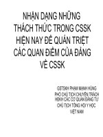 Nhận Dạng Những Thách Thức Trong CSSK Hiện Nay Để Quán Triệt Các Quan Điểm Của Đảng Về CSSK