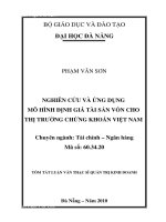 Nghiên cứu và ứng dụng mô hình định giá tài sản vốn cho thị trường chứng khoán Việt Nam