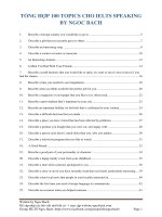 TỔNG HỢP 100 TOPICS THƯỜNG GẶP TRONG IELTS SPEAKING