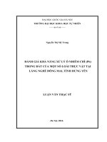 Đánh giá khả năng xử lý ô nhiễm chì ( pb) trong đất của một số loài thực vật tại làng nghề đông mai, tỉnh hưng yên 
