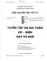 Tuyển tập bài tập điện cơ hay và khó trong thi đại học môn vật lí