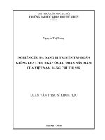 Nghiên cứu đa dạng di truyền tập đoàn giống lúa chịu ngập ở giai đoạn nảy mầm của việt nam bằng chỉ thị SSR 