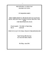 Phát triển dịch vụ tín dụng bán lẻ tại ngân hàng thương mại cổ phần ngoại thương Việt Nam chi nhánh Quảng Ngãi
