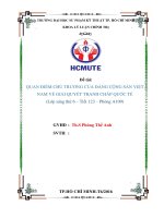 QUAN ĐIỂM CHỦ TRƯƠNG CỦA ĐẢNG CỘNG SẢN VIỆT NAM VỀ GIẢI QUYẾT TRANH CHẤP QUỐC TẾ