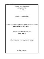 Nghiên cứu ứng dụng khai phá dữ liệu trong phân tích số liệu dân cư