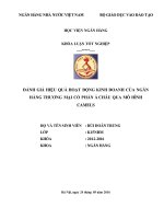 ĐÁNH GIÁ HIỆU QUẢ HOẠT ĐỘNG KINH DOANH tại NGÂN HÀNG THƯƠNG mại cổ PHẦN á CHÂU QUA mô HÌNH CAMELS 1 1