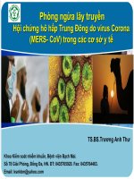 Phòng ngừa lây truyền Hội chứng hô hấp Trung Đông do virus Corona (MERS- CoV) trong các cơ sở y tế