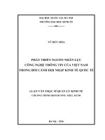 Phát triển nguồn nhân lực công nghệ thông tin của việt nam trong bối cảnh hội nhập kinh tế quốc tế 