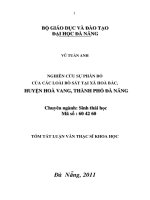 Nghiên cứu sự phân bố của các loài bò sát tại xã Hòa Bắc, huyện Hòa Vang, thành phố Đà Nẵng