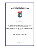 Xác định hàm lượng pb, cd trong đất, nước và cây trồng tại xã đồng tháp, đan phượng, hà nội bằng phương pháp hấp thụ nguyên tử không ngọn lửa (GF AAS) 