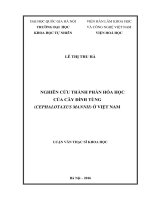 Nghiên cứu thành phần hóa học của cây đỉnh tùng (cephalotaxus mannii) ở việt nam 