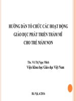 Hướng Dẫn Tổ Chức Các Hoạt Dộng Giáo Dục Phát Triển Thẩm Mĩ Cho Trẻ Mầm Non