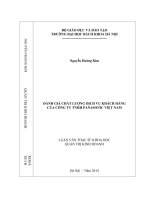 Đánh giá chất lượng dịch vụ khách hàng của công ty TNHH Panasonic Việt Nam