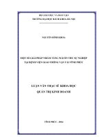 Một số giải pháp nhằm tăng nguồn thu sự nghiệp tại Bệnh viện Giao thông vận tải Vĩnh Phúc