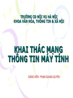 Bài giảng KHAI THÁC MẠNG THÔNG TIN MÁY TÍNH