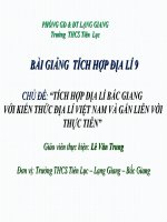 Tích Hợp Địa Lí Bắc Giang Với Kiến Thức Địa Lí Việt Nam Và Gắn Liễn Với Thực Tiễn