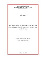 Một số giải pháp hoàn thiện công tác quản lý vận hành lưới điện phân phối cho Công ty Điện lực Nghệ An đến năm 2020