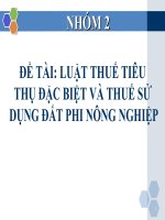 Đề Tài Luật Thuế Tiêu Thụ Đặc Biệt Và Thuế Sử Dụng Đất Phi Nông Nghiệp