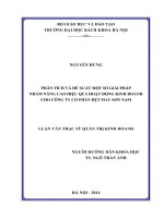 Phân tích và đề xuất một số các giải pháp nhằm nâng cao hiệu quả hoạt động kinh doanh cho Công ty cổ phần dệt may Sơn Nam