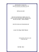 Một số giải pháp hoàn thiện công tác quản lý ngân sách nhà nước trên địa bàn huyện Nam Trực, tỉnh Nam Định
