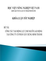 công tác tạo động lực cho người lao động tại công ty cổ phần xây dựng minh thành 