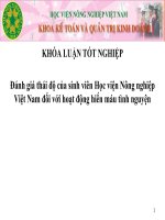 Đánh giá thái độ của sinh viên học viện nông nghiệp việt nam đối với hoạt động hiến máu tình nguyện 