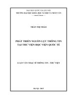 Phát triển nguồn lực thông tin tại thư viện học viện quốc tế 