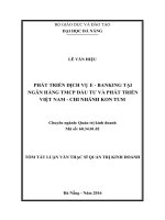 Phát triển dịch vụ e banking tại ngân hàng TMCP đầu tư và phát triển việt nam   chi nhánh kon tum