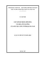 Cột xơnur trong đời sống văn hóa   tín ngưỡng của dân tộc cơtu ở tỉnh quảng nam 