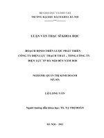 Hoạch định chiến lược phát triển Công ty Điện lực Thạch Thất - Tổng công ty Điện lực thành phố Hà Nội đến năm 2020.
