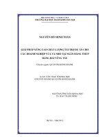 Giải pháp nâng cao chất lượng tài trợ dự án cho các doanh nghiệp vừa nhỏ tại Ngân hàng thương mại cổ phần Hàng Hải Vũng Tàu.