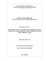 Giải pháp nâng cao hiệu quả kinh doanh tại Công ty cổ phần đầu tư phát triển hạ tầng Viễn thông ACOM