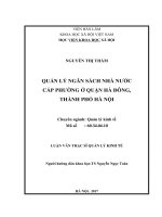 Quản lý ngân sách nhà nước cấp phường ở quận hà đông, thành phố hà nội 