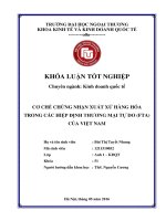 Cơ chế chứng nhận xuất xứ hàng hóa trong các hiệp định thương mại tự do của việt nam