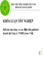 Kế toán bán hàng và xác định kết quả kinh doanh tại công ty TNHH jeans việt 