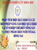 Phân Tích Hiệu Quả SXKD Và Các Biện Pháp Nâng Cao Hiệu Quả SXKD Tại Xí Nghiệp Chế Biến Nông Sản Và Thực Phẩm Chăn Nuôi Vitaga Đồng Nai