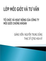 Tổ chức và hoạt động của công ty môi giới chứng khoán