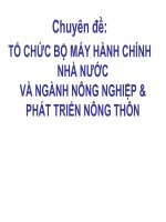 Chuyên Đề Tổ Chức Bộ Máy Hành Chính Nhà Nước Và Ngành Nông Nghiệp & Phát Triển Nông Thôn