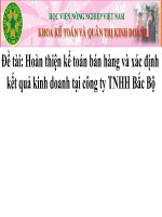 Hoàn thiện kế toán bán hàng và xác định kết quả kinh doanh tại công ty TNHH bắc bộ 